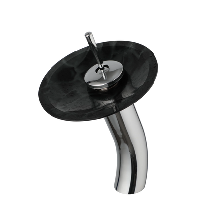 DecorBites™ Glass Rocker Handle Basin Faucet, Waterfall Mixer Taps, Chrome Finish