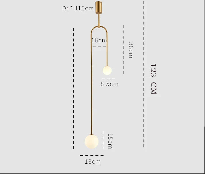 DecorBites™ Gold Glass Ball Pendant - Modern Hanging Lamp for Living Room Bedroom