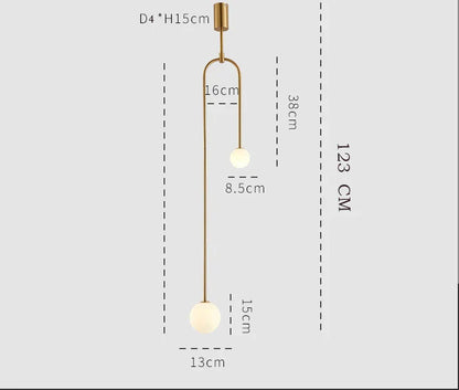 DecorBites™ Gold Glass Ball Pendant - Modern Hanging Lamp for Living Room Bedroom