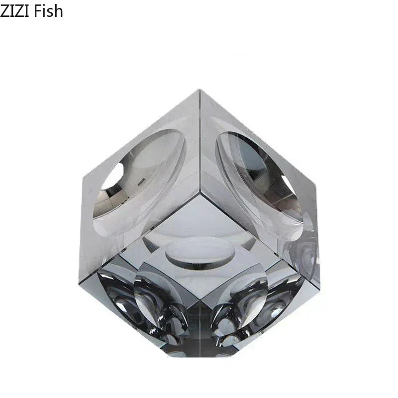 Adorno de escritorio DecorBites™ Estatua de cubo de cristal - Escultura decorativa creativa para habitaciones