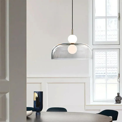 DecorBites™ Double Balls Glass Chandelier Pendant Light for Kitchen Dining Room