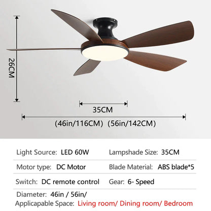 DecorBites™ 56" Modern Ceiling Fan with Remote Control for Bedroom and Restaurant