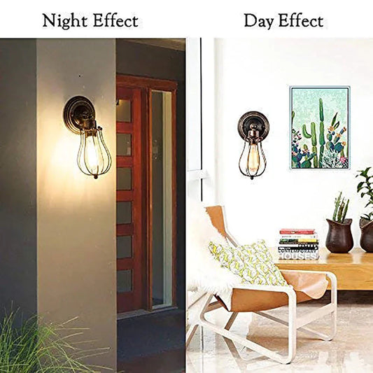 DecorBites™ Industrial Cage Wall Sconce, Vintage Adjustable Light for Corridor, Restaurant, Bedroom