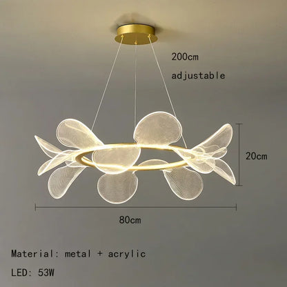 Lámpara de araña LED DecorBites™ con forma de flor: Colgante acrílico de lujo para sala de estar, dormitorio y cocina modernos.