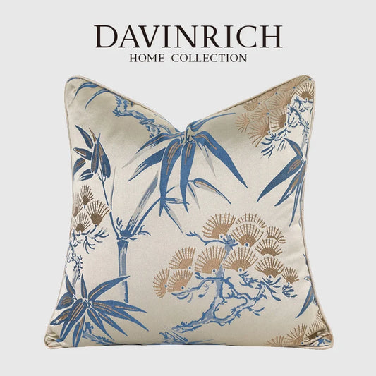 DecorBites™ Chinoiserie Decor Throw Pillow Cover 45x45cm for Living Room Bedroom