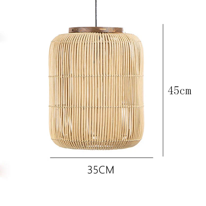 Decorbites™ Japanische Rattan-Hängeleuchte: Vintage Wabi-sabi-Beleuchtung für Wohn- und Esszimmer
