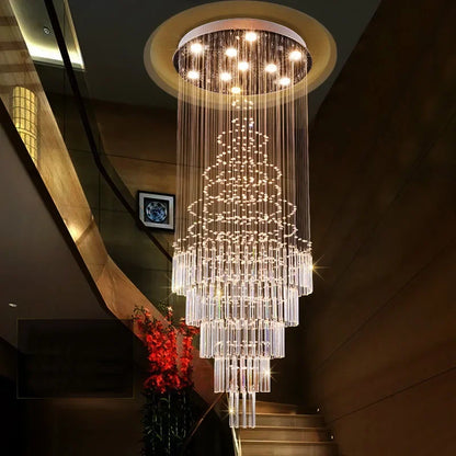 DecorBites™ Crystal Chandelier for Staircase & Living Room - Modern LED Lighting Solution