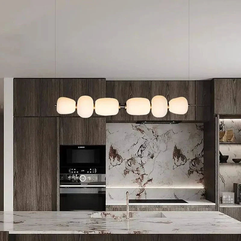 DecorBites™ Glass Ball Pendant Light: Modern Milky White LED Hanging Lamp for Dining Table