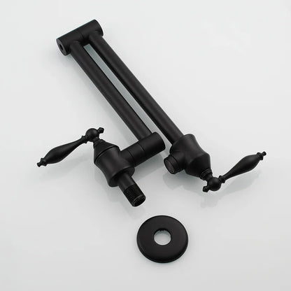 DecorBites™ Brass Double Joint Telescopic Kitchen Faucet, Double Handle Sink Faucet