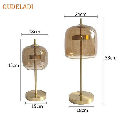 DecorBites™ Gold Glass LED Desk Lamp for Modern Luxury Home Decor