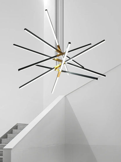 DecorBites™ Black Nordic Minimalist Chandelier for Living Room, Staircase, and Restaurant Lighting