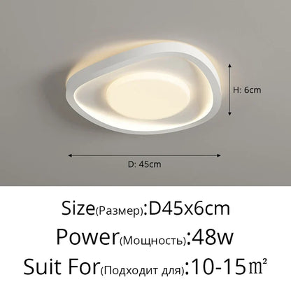 Lámparas de techo LED estilo crema DecorBites™ para una iluminación moderna y sencilla en la sala de estar.