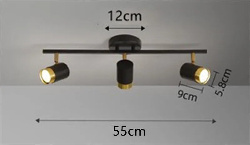 DecorBites™ Ceiling Chandelier Black White LED Spotlight for Living Room Bedroom Dining