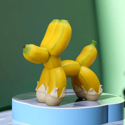 DecorBites™ Banana Balloon Dog Sculpture - Modern Pop Art Resin Statue for Home Decor