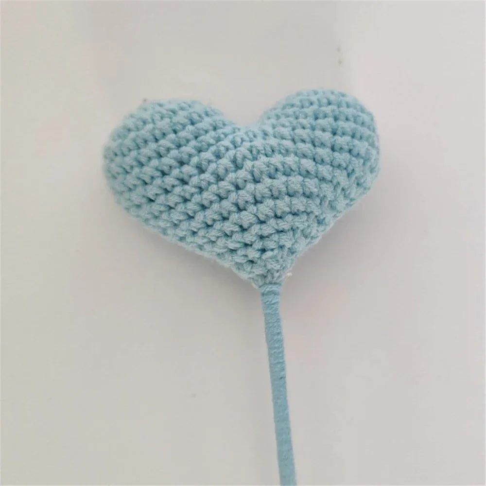 DecorBites™ Heart-Shaped Crochet Flower Bouquet - Handmade Wedding Home Decor & Family Gift