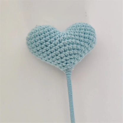 DecorBites™ Heart-Shaped Crochet Flower Bouquet - Handmade Wedding Home Decor & Family Gift