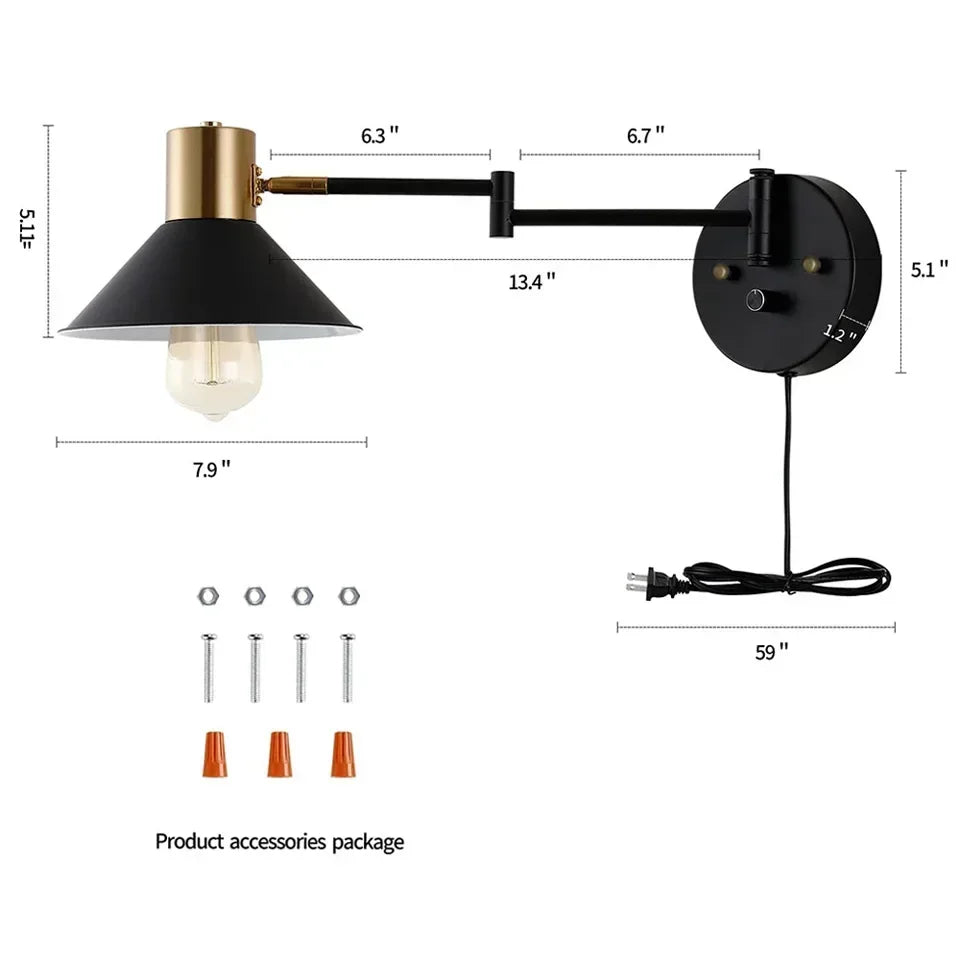 DecorBites™ Dimmable Wall Lamp with Replaceable Bulb & Adjustable Angle
