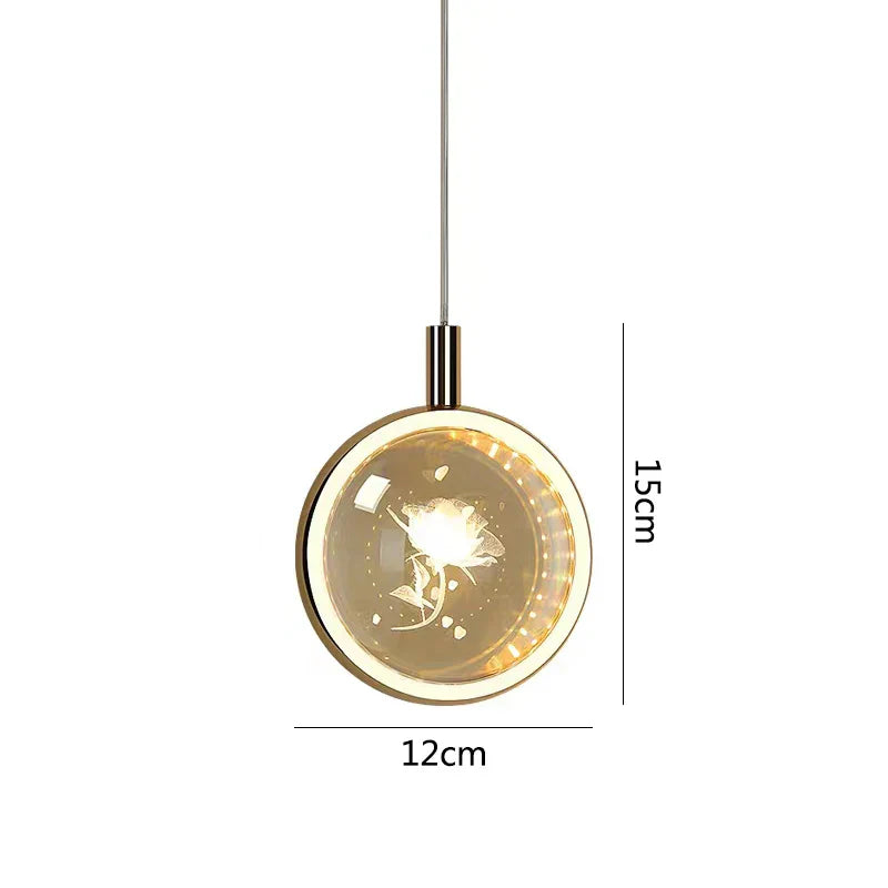 DecorBites™ Dandelion Crystal Ball Chandelier LED Hanging Lamp for Bedroom and Restaurant