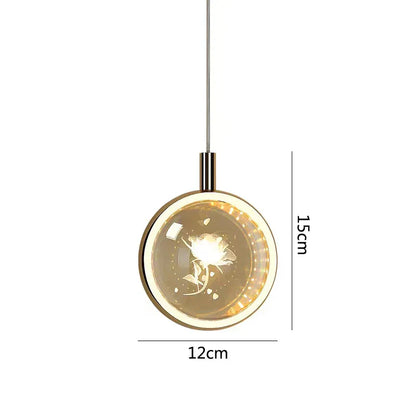 DecorBites™ Dandelion Crystal Ball Chandelier LED Hanging Lamp for Bedroom and Restaurant