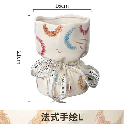 DecorBites™ Bouquet Shape Ceramic Vase Pot Home Decoration Floral Arrangement Accessories