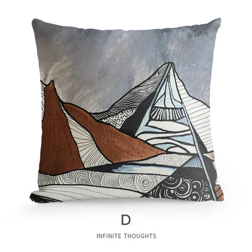 Funda de cojín para sofá DecorBites™ con diseño geométrico artístico - Decoración de lujo para el hogar