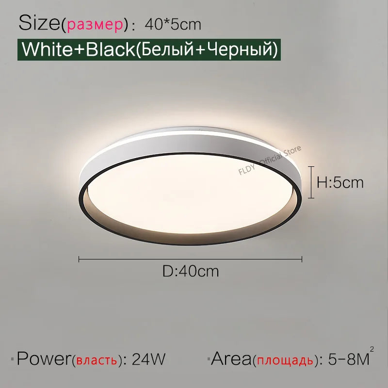 DecorBites™ LED Ceiling Lamp: Simple Modern Round Study Bedroom Balcony Light