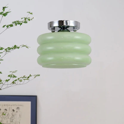 Lámpara de techo LED DecorBites™ de hierro y cristal color crema - Luminarias modernas para interiores