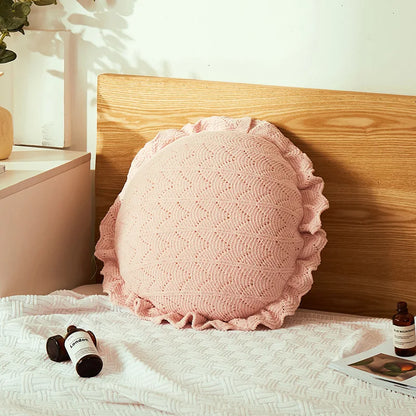 وسائد ديكوربايتس™ ثلاثية الأبعاد بنقشة زهور - وسائد بتلات بيضاء لديكور المنزل بمقاس 50×50 سم