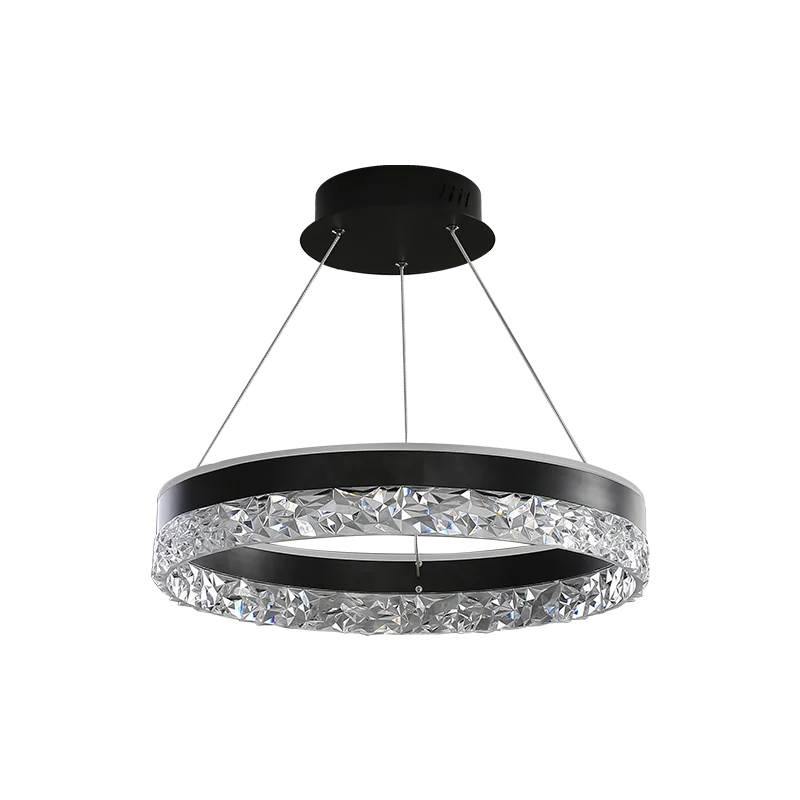 DecorBites™ Crystal Rings LED Chandelier Black&White Frame