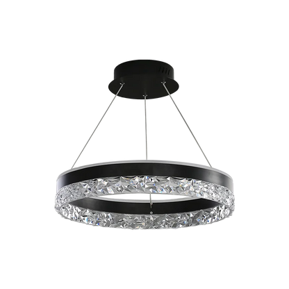 DecorBites™ Crystal Rings LED Chandelier Black&White Frame