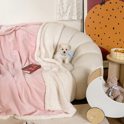 DecorBites™ Lamb Wool Multi-Purpose Blanket: Soft & Warm Sofa Cover, Office Quilt