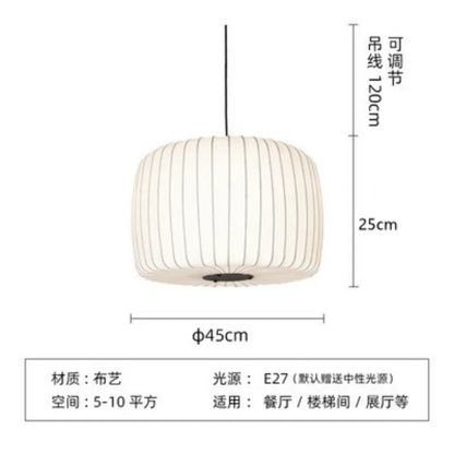 DecorBites™ Japanese Style Cloth Pendant Light - Nordic Design for Living Room and Restaurant