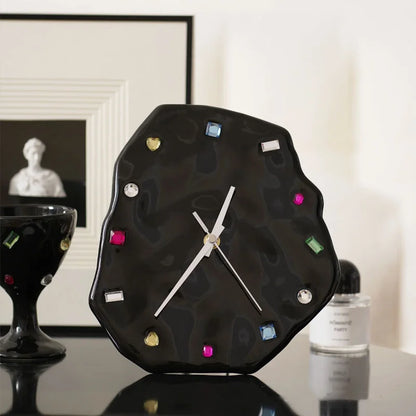 DecorBites™ Crystal Geometric Wall Clock for Living Room Decor