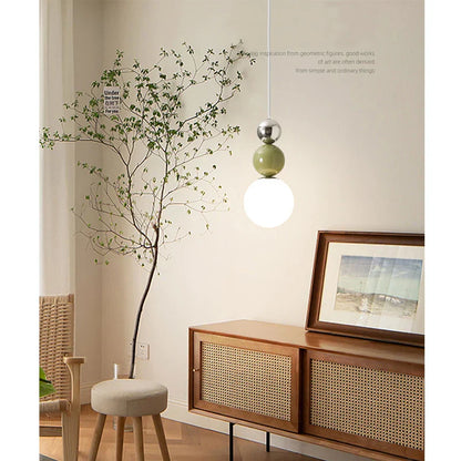 Lámpara colgante nórdica minimalista moderna estilo crema DecorBites™ para dormitorio principal