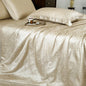 Decobites Silky Soft Cool Champagne Jacquard Summer Comforter Blanket