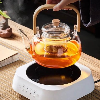 DecorBites™ Glass Teapot: Thickened Transparent Kung Fu Tea Set, Perfect for Tea and Coffee.