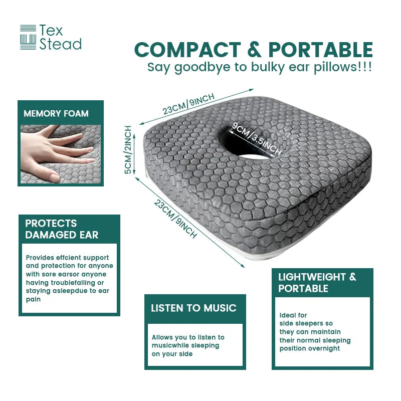 Decobites Ear Guard Pillow: Side Sleeper's Solution for CNH, O-Shaped Support Pillow