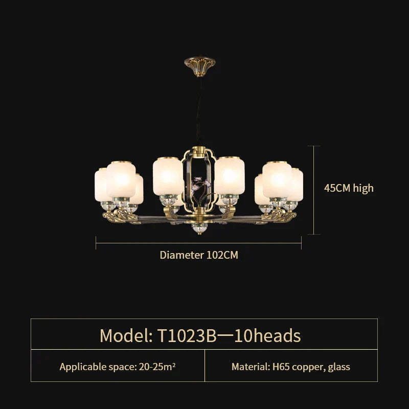 DecorBites™ Chinese Jade Chandelier | Modern Duplex Villa Lighting