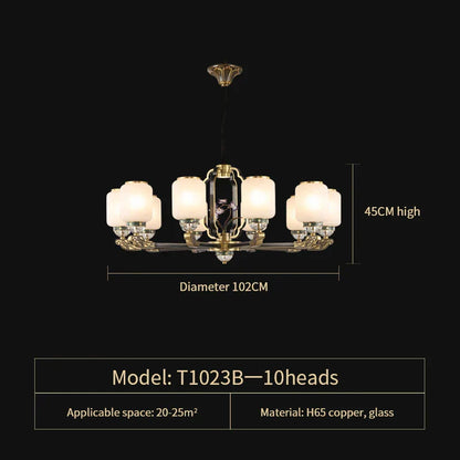 DecorBites™ Chinese Jade Chandelier | Modern Duplex Villa Lighting