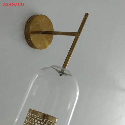 DecorBites™ Brass Glass Wall Lamp for Bedroom, Living Room, Aisle - Nordic Design