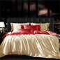 Decobites Mulberry Silk-blend Satin Duvet Cover Set for King & Queen Beds