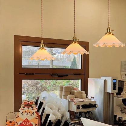 DecorBites™ Glass LED Pendant Lamp: Modern Copper Nordic Indoor Lighting for Home, Coffee, Bedroom & Living Room
