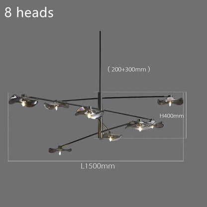 DecorBites™ Lotus Leaf Glass Ceiling Chandelier for Bedroom Living Room Hall Lighting