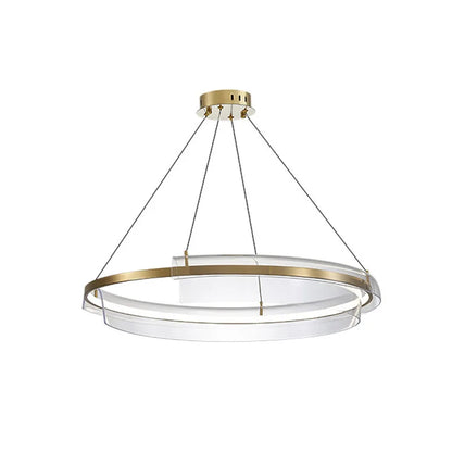 Lámpara colgante LED DecorBites™ con diseño de anillo dorado, estilo moderno para decoración del hogar.