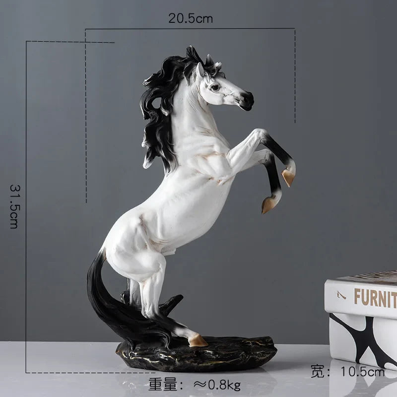 DecorBites™ Elegant Horse Resin Statue for Home Office Decor