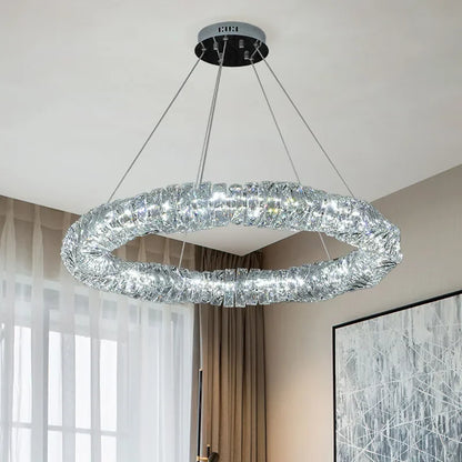 Lámparas colgantes LED de cristal DecorBites™ | Lámpara colgante de anillo regulable | Accesorios de decoración modernos y de lujo