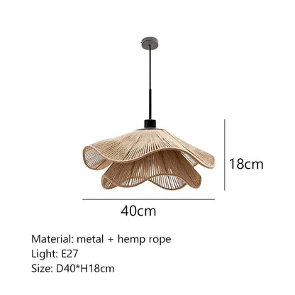 DecorBites™ Hemp Rope Ceiling Chandelier, Nordic Minimalist LED Pendant Lights for Dining Room