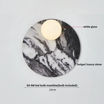 Lámpara de pared LED con globo de cristal DecorBites™: Iluminación moderna nórdica para espejo de baño con diseño de piedra.