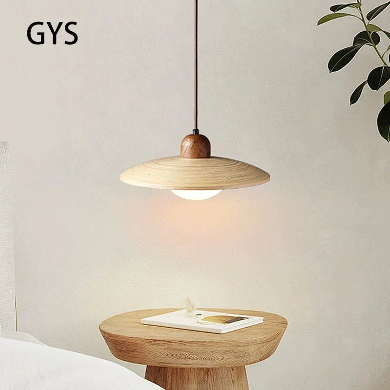 DecorBites™ Japanese Style Wooden Pendant Lamp for Bedroom and Restaurant Decor