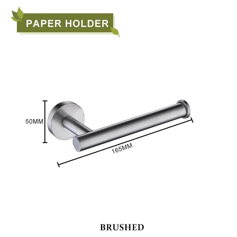 DecorBites™ Brushed Gold Bathroom Accessories Set Hand Towel Bar Rack Toilet Paper Holder